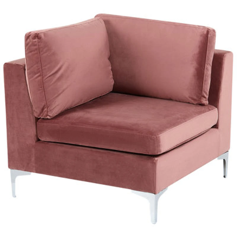 Image of Beliani Corner Seat Evja Velvet Pink
