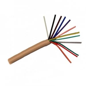 Image of CQR Brown 0.182mm 12 Core 6 Pair Round Professional Copper PVC Intruder Burglar Alarm Security Cable - 1 Meter