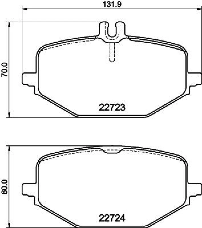 Image of HELLA Brake pad set HELLA 8DB 355 040-691