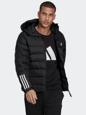 Image of adidas Itavic 3-stripes Midweight Hooded Jacket, Black Size XS Men