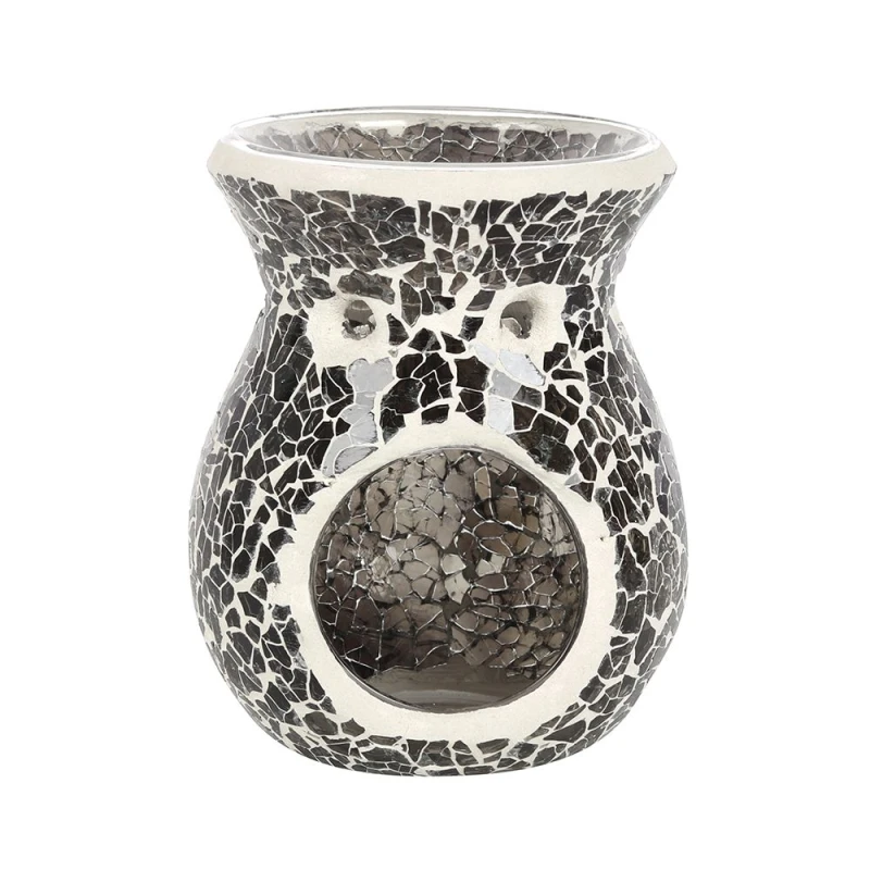 Image of Simplhome Small Gunmetal Grey Crackle Oil Burner Multi