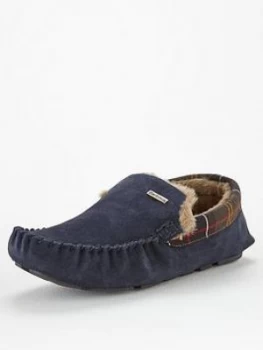 Image of Barbour Monty Slippers, Navy Suede, Size 10, Men