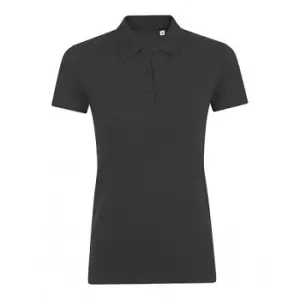Image of SOLS Womens/Ladies Phoenix Short Sleeve Pique Polo Shirt (L) (Charcoal Marl)