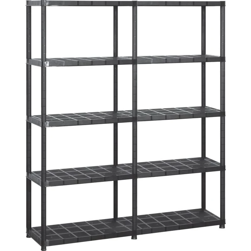 Image of VIDAXL Vidaxl - Storage Shelf 5-Tier Black 142x38x170cm Plastic 8720286289167