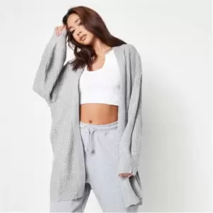 Missguided Recycled Waffle Knit Cardigan - Grey