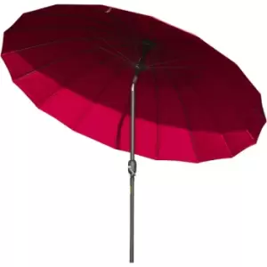 image of 2.4m Round Curved Adjustable Parasol Outdoor Metal Pole Red - Outsunny