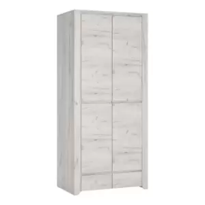 Image of Angel 2 Door 2 Drawer Fitted Wardrobe In White Craft Oak Effect