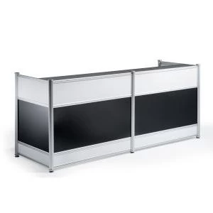 Image of Trexus Reception Desk 2485x1030x25mm High Gloss Black Ref I000737