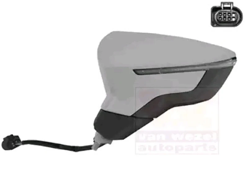 Image of VAN WEZEL 4946807 Wing mirror * HAGUS * Left, Heatable, primed Outside Mirror (50)
