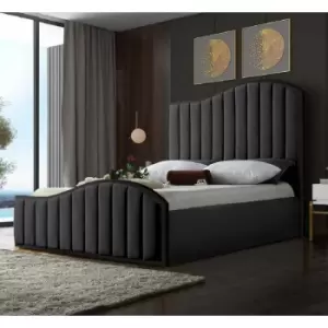 Image of Envisage Trade - Magnifik Upholstered Beds - Plush Velvet, Double Size Frame, Steel - Steel