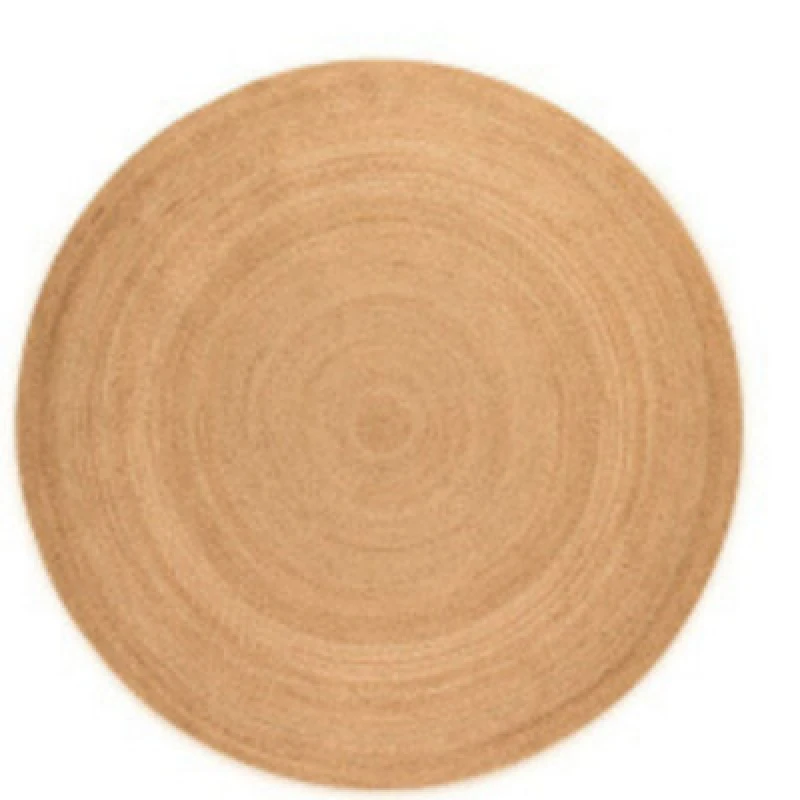 Image of The Rugs Jute Braided Round Rangpur Natural Rug Handwoven Flatweave In Gold