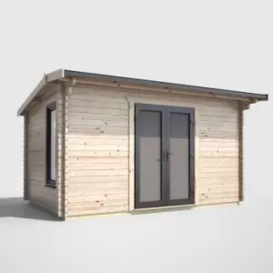 Image of Power 14' x 8' Apex Log Cabin Doors Central