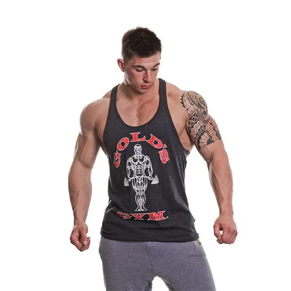 Image of Golds Gym Muscle Joe Premium Stringer Vest - Grey M