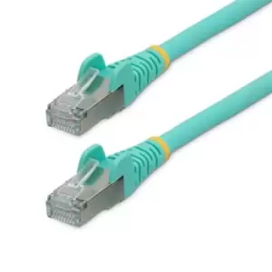 Image of StarTech.com 7m CAT6a Ethernet Cable - Aqua - Low Smoke Zero Halogen (LSZH) - 10GbE 500MHz 100W PoE++ Snagless RJ-45 w/Strain Reliefs S/FTP Network Pa
