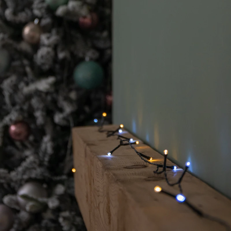 Image of 50 LED 5m Indoor Outdoor Christmas Multi Function Battery Operated String Lights with Timer in Cool & Warm White