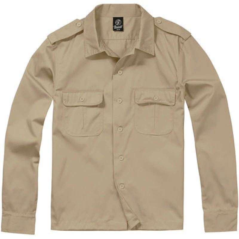 Image of Brandit Us Shirt Long Sleeve Beige Size Xxx Large