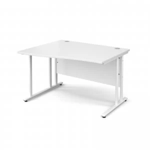 Maestro 25 WL Left Hand Wave Desk 1200mm - White Cantilever Frame whi