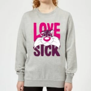 image of Looney Tunes Love Sick Sylvester Womens Sweatshirt - Grey - L