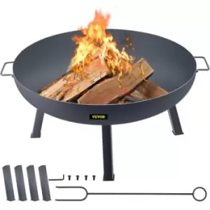 Image of VEVOR Fire Pit Bowl, 34-Inch Deep Round Carbon Steel Fire Bowl, Wood Burning for Outdoor Patios, Backyards & Camping Uses, with A Drain Hole, Portable