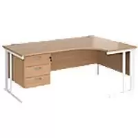 Image of Dams International Right Hand Ergonomic Desk MCM18ERP3WHB 1,800 x 1,200 x 725 mm
