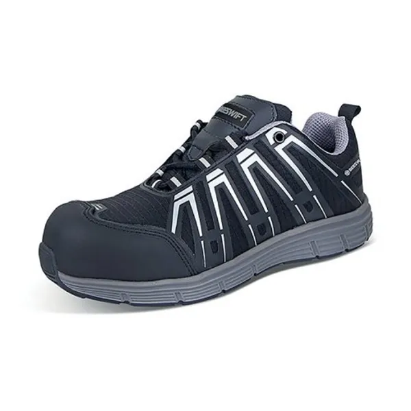 Beeswift Beeswift Non Metallic S3 Lace Up Water Resistant Trainer 1 Pair Black/Grey 13 CF2613 - main image