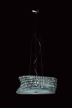 Image of Tia 6 Light Ceiling Fitting Chrome Clear Crystal With Frosted Diffuser CFH211131/06/CLR/CH