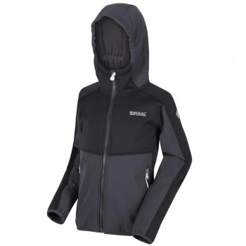Image of Regatta Grey 'Bracknell II' Stretch Hooded Softshell Jacket - age 3-4