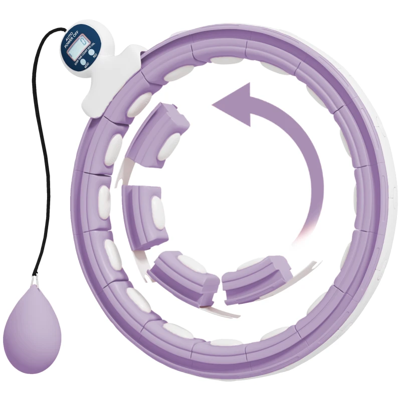 Image of SPORTNOW SPORTNOW Smart Weighted Hula Hoop with 16 Detachable Knots - Purple