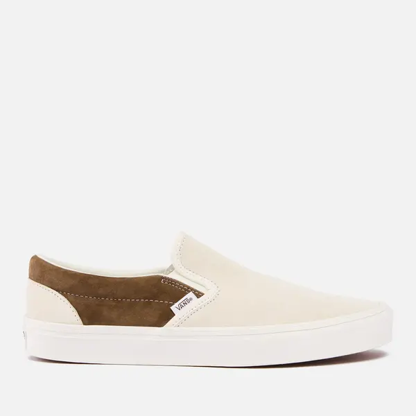 Image of Vans Mens Classic Slip On Suede Trainers - UK 10 White Trainers male VN000BVZCH7 10