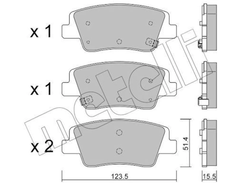 Image of METELLI Brake pad set METELLI 22-1360-0