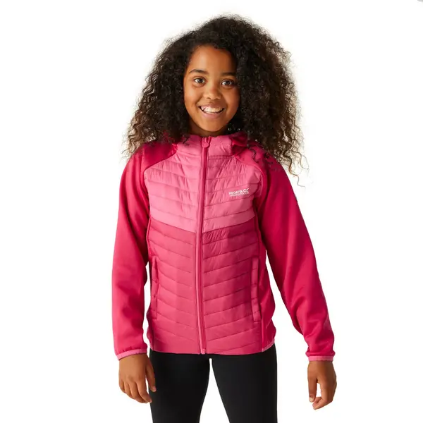 Image of Regatta Girls Kielder VIII Hybrid Full Zip Padded Coat 5-6 Years - Chest 59-61cm (Height 110-116cm) Pink Potion/Flamingo Pink RKN153G-TGV-5