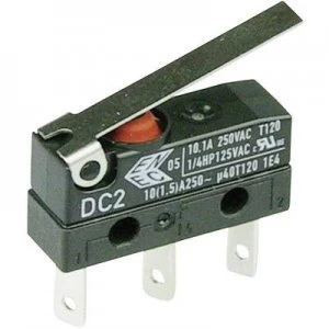 image of Cherry Switches Microswitch DC2C L1LC 250 V AC 10 A 1 x OnOn IP67 momentary