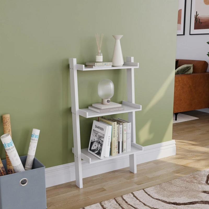 Image of Lassic Vida Designs York 3 Tier Ladder Bookcase White unisex 3 Tier