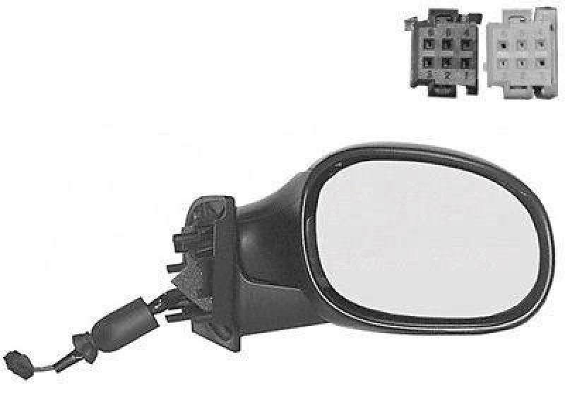Image of VAN WEZEL 0925826 Wing mirror * HAGUS * Right, black, without temperature sensor Outside Mirror (50)