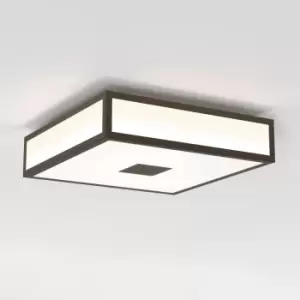 Image of Mashiko LED 30cm Square Bathroom Flush Ceiling Light Bronze IP44, 16.3W