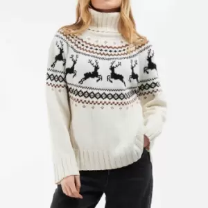 image of Barbour Kingsbury Wool-Blend Jacquard-Knit Jumper - UK 10