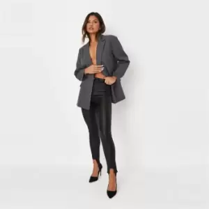 Image of Missguided Coated Stirrup Vice Jean Co Ord - Black