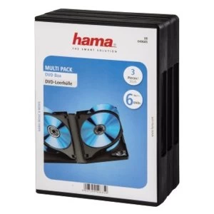 image of Hama 6 Box DVD Jewel Case, pack of 3, black