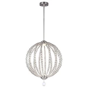 Image of LED 2 Light Medium Spherical Ceiling Pendant Satin Nickel