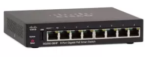 image of Cisco SG250-08HP Managed L2/L3 Gigabit Ethernet (10/100/1000)...