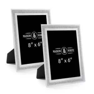 Image of Sparkle Glass Photo Frame 8" x 6" - Set of 2 M&amp;W