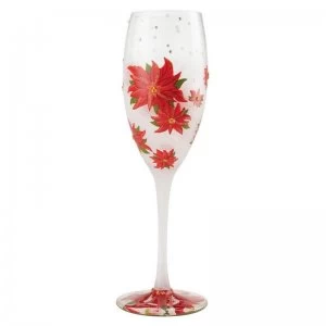 Lolita Poinsettias In the Snow Prosecco Glass