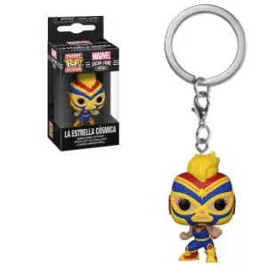 Marvel Luchadores Captain Marvel Pop! Keychain