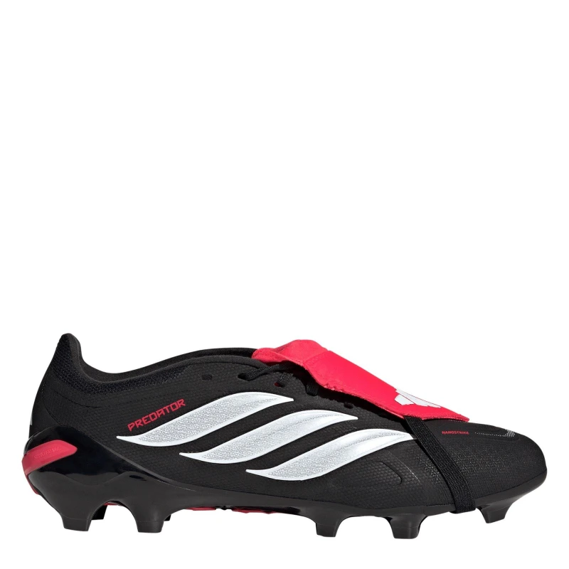 Image of adidas Predator Fold-Over Tongue League Firm Ground Football Boots Mens Black/Red male 10.5(45.3)