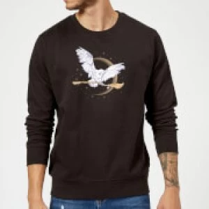 Image of Harry Potter Hedwig Broom Sweatshirt - Black - 5XL