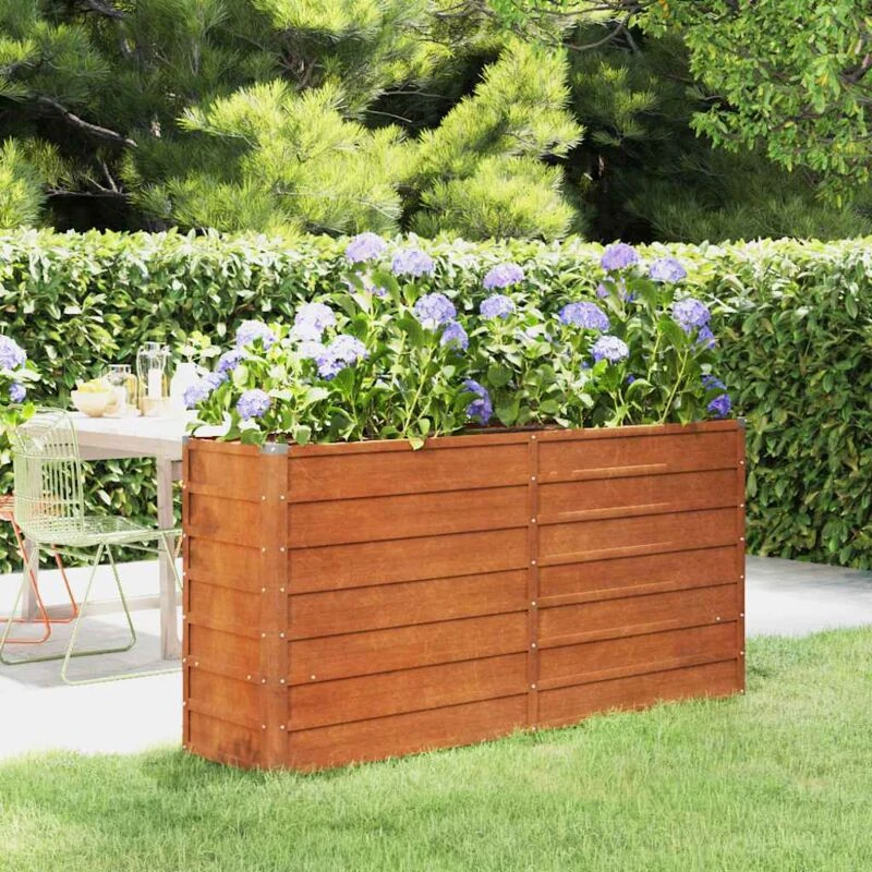 Image of vidaXL Garden Raised Bed Rusty 160x40x77cm Corten Steel, Brown 151953