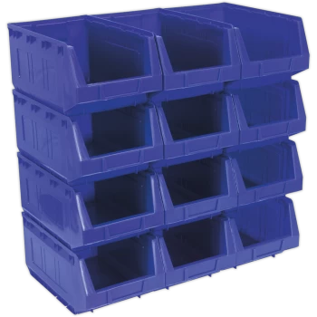 image of Sealey Plastic Storage Bin 209 x 356 x 164mm Blue Pack of 12