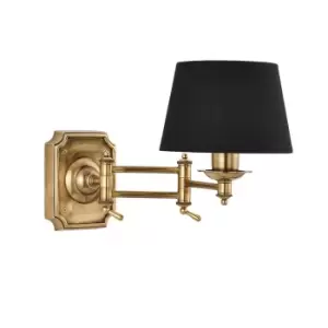 Winchester Swing Arm 1 Light Indoor Wall Light Brass - Shade Not Included, E27