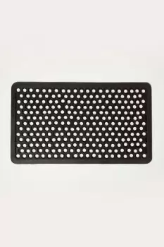 Image of Set of 2 Honeycomb Black Rubber Door Mats
