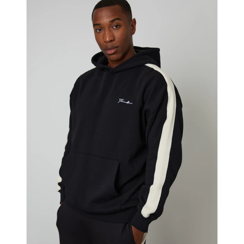 Image of Threadbare Mens Relaxed Fit Knitted Hoodie Black male Small